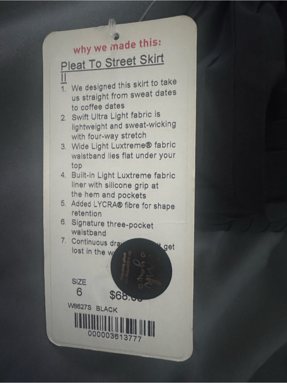lululemon athletica Blake pleat to street skirt II rare - Picture 4 of 4